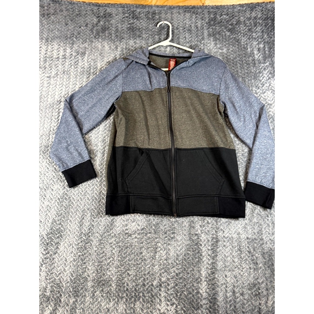 Arizona Jean Co Hoodie Boys XL Multi Colorblock Cotton Fleece Lined Full Zip